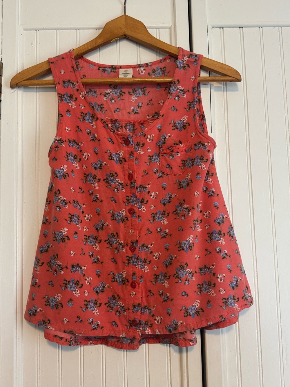 Tucker + Tate Coral Floral Tank with Blue Accents